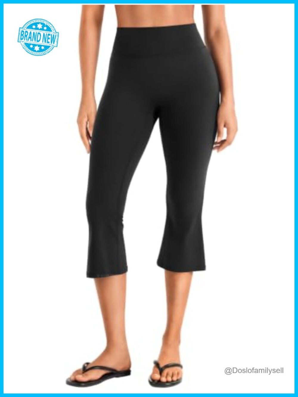 YEOREO Capri Flare Leggings High Waist Slim Bootcut Cropped Yoga Pants